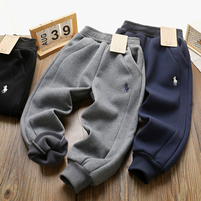 男童裤子2025新款儿童休闲裤中大童男孩秋冬款加厚保暖一体绒长裤