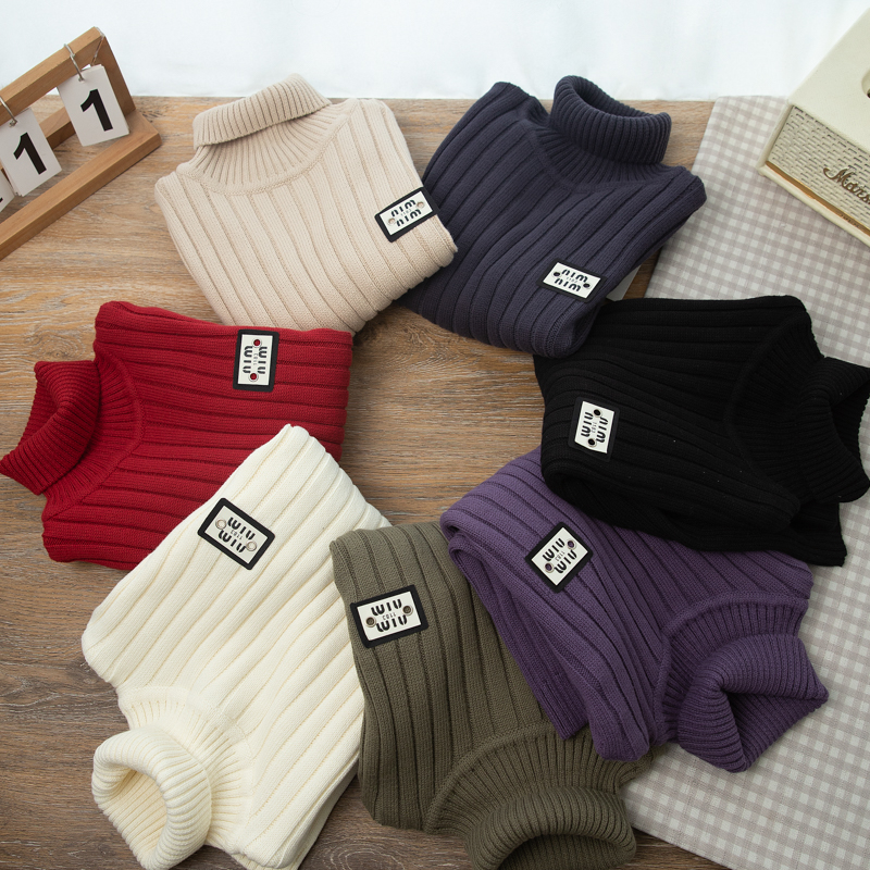 男童高领毛衣秋冬季2025新款儿童毛线衣中大童男孩内搭全棉针织衫