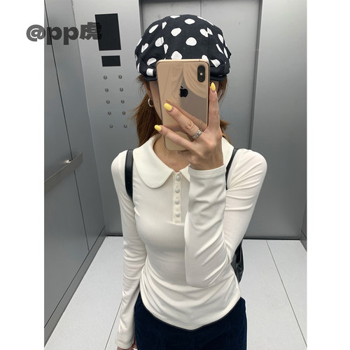 pp虎''米布丁''秋冬显瘦百搭单穿叠穿娃娃领长袖COT26937