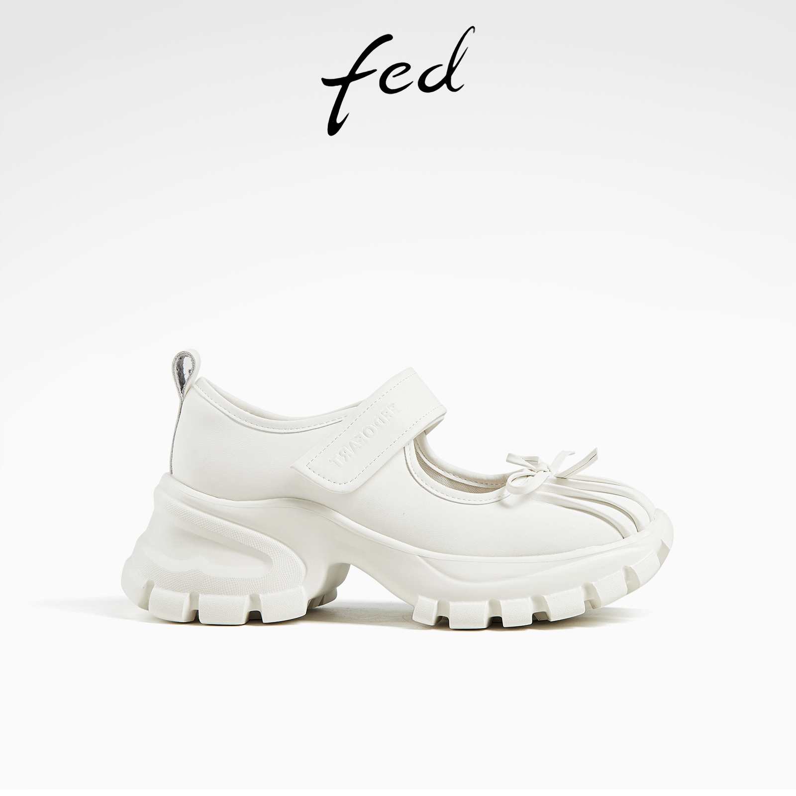 fed高级感羊皮女鞋秋季增高超轻厚底休闲鞋运动玛丽珍鞋老爹鞋女