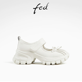 秋季 增高超轻厚底休闲鞋 运动玛丽珍鞋 fed高级感羊皮女鞋 老爹鞋 女