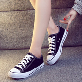 系带男女学生板鞋 远步低帮纯色帆布鞋 情侣款 平底球鞋 女韩版 潮单鞋