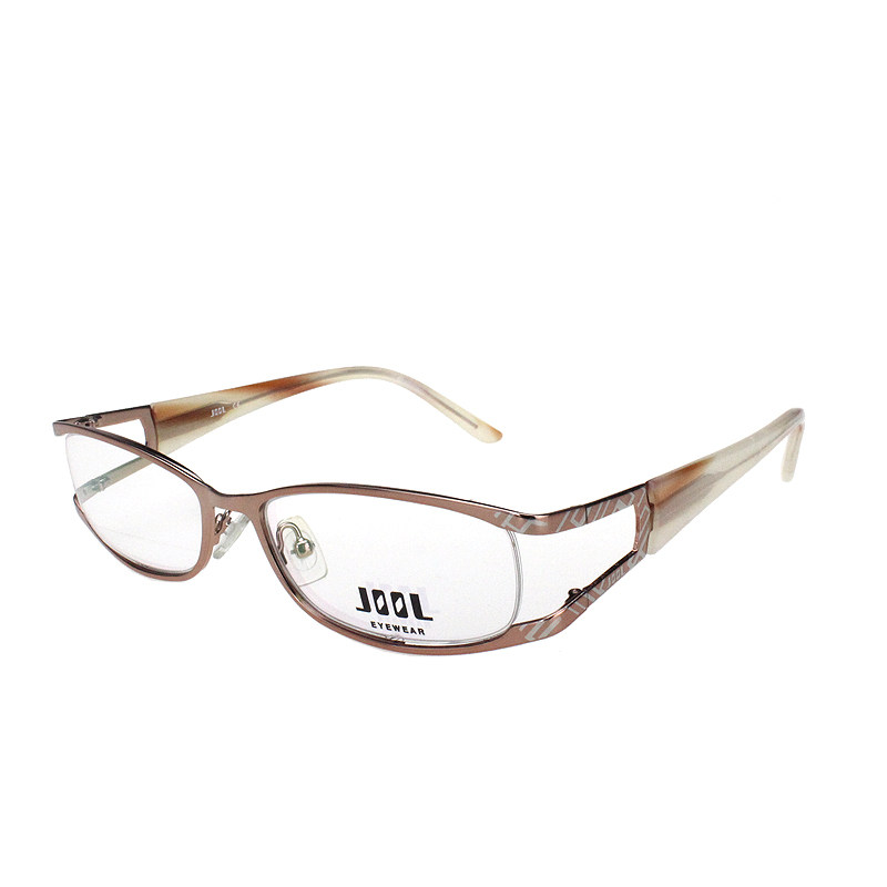 卓迩5039弧线浅棕金属板材腿女修饰全框眼镜配光近视合金实体同款