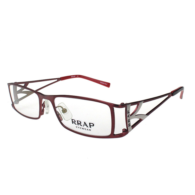 近视宽脸通用个性全框亮黑红色合金金属眼镜拉普6012适合变色装饰