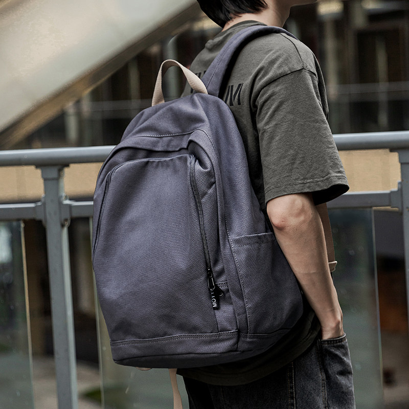 休闲电脑包男包旅行包多功能帆布简约双肩包背包大容量学生书包新