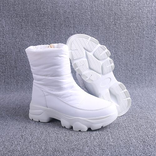 俄罗斯冬季时尚保暖雪地靴抗寒保暖软面雪地棉厚底加毛加绒侧拉链