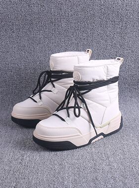 欧洲在售120欧加毛加绒雪地靴厚底中帮抗寒-40度雪地棉户外大棉鞋