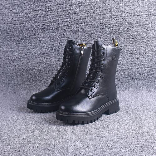 真皮羊毛雪地靴高筒侧拉链冬季百搭时尚女靴厚底雪地靴东北女靴厚