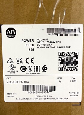 25B-B2P5N104 交流变频器0.5HP0.4kW 议价