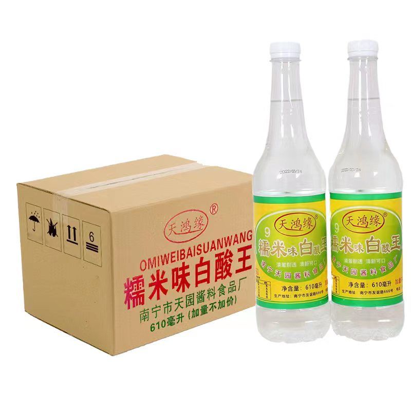 广西酸辣米粉广西老牌天鸿缘糯米白醋620ml1X12瓶新