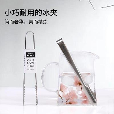 日本进口迷你小号夹取冰夹食品烧烤烤肉夹子不锈钢锯齿状料理夹子