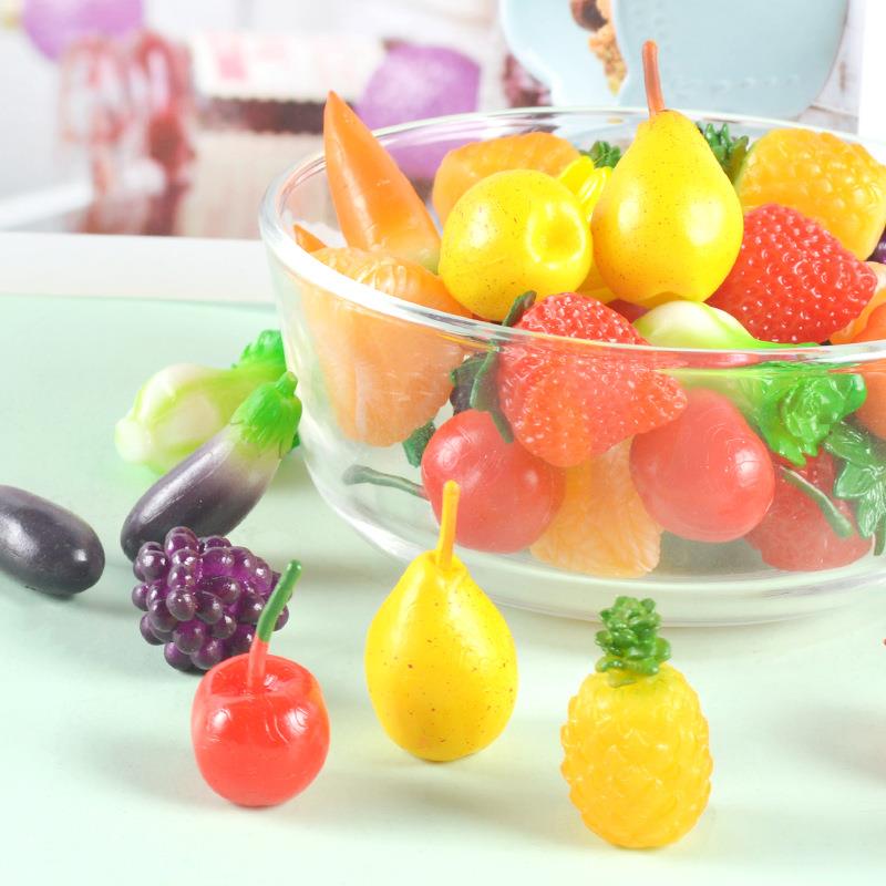 仿真迷你水果蔬菜食物模型微缩食玩胡萝卜白菜葡萄南瓜果蔬摆件