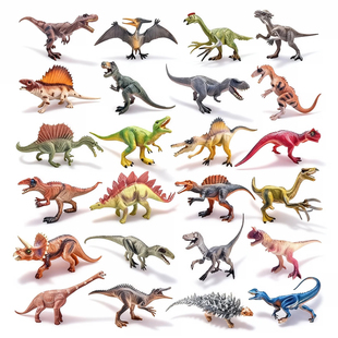 恐龙玩具男孩儿童仿真动物模型霸王龙三角龙手办迅猛龙棘背龙礼物