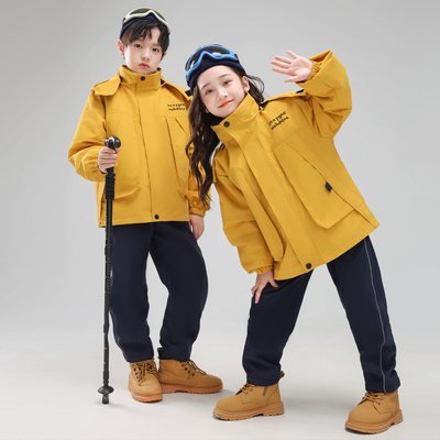 日本无印mu小学生校服冲锋衣套装幼儿园园服春秋儿童班服三合一焦