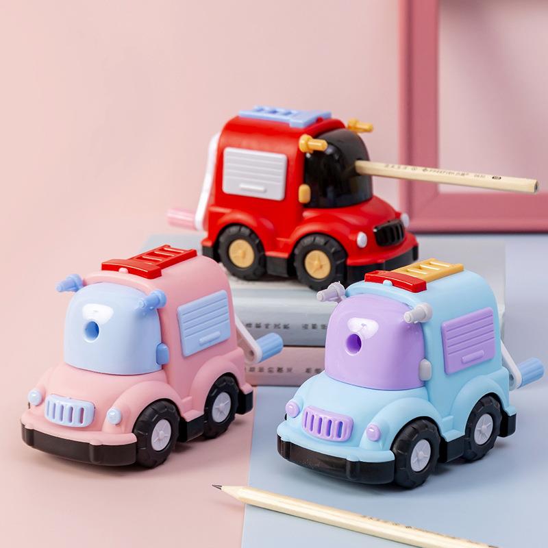 创意卡通汽车卷笔刀小学生学习文具手摇自动进铅铅笔刀幼儿园礼物