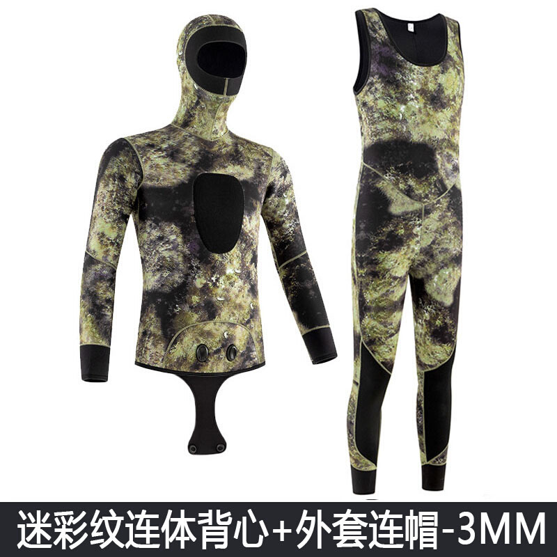 潜水服男专业深潜服保暖防寒湿式衣3MM5毫米分体自由浮潜渔猎服女