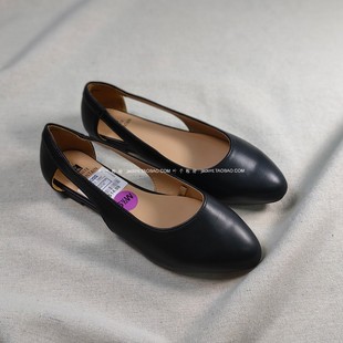 纯原 时髦性感罗马侧空平跟黑色环保单鞋 特价 美 不撞版 仅1对