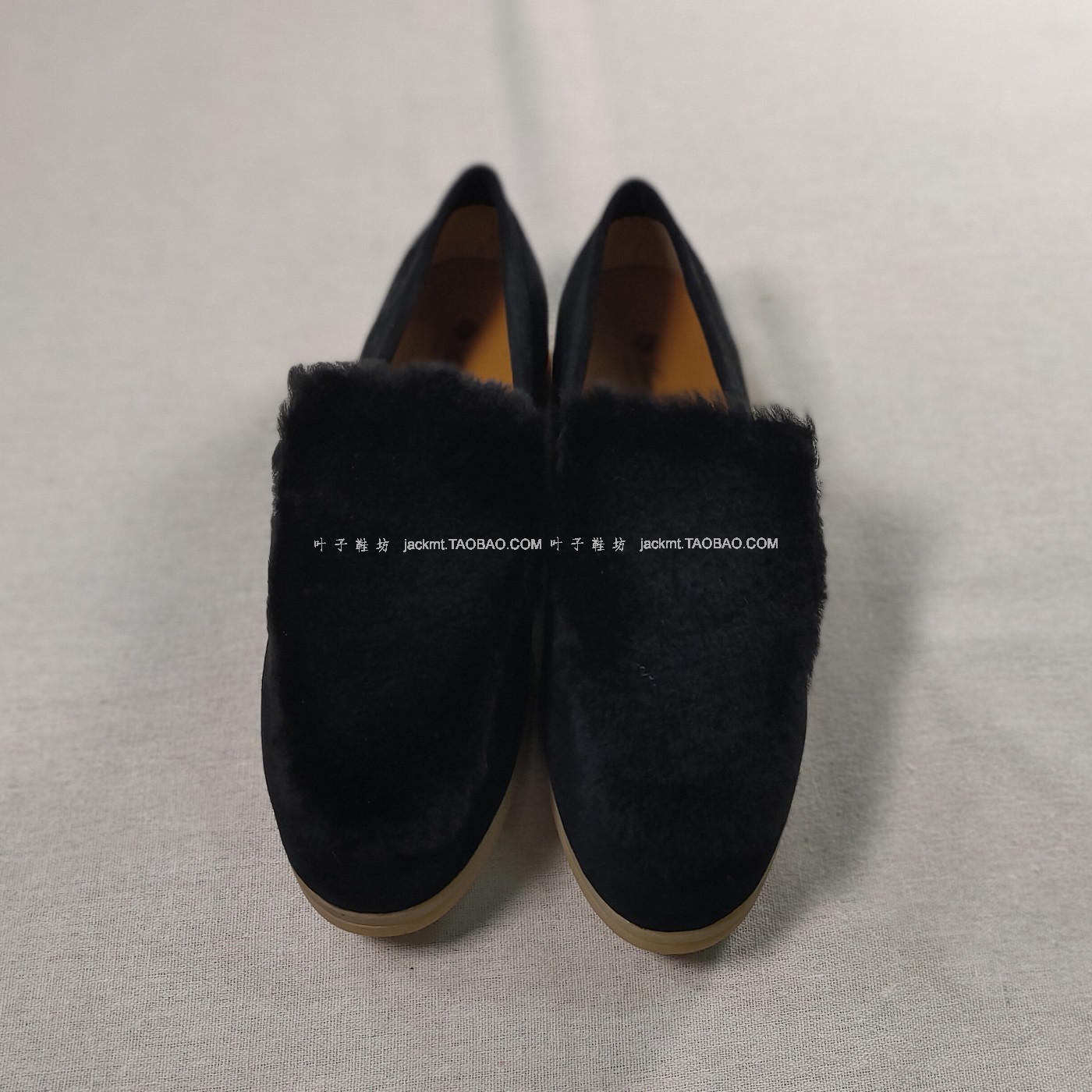 纯原！特价~复古真皮一脚蹬洋气羊绒不累脚不磨脚羊毛大码乐福鞋