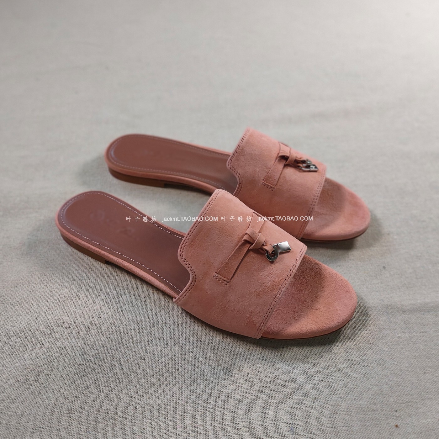 仅8对~牛货！ 纯原~无折 少女心满满粉色显瘦显白羊皮平跟凉拖鞋