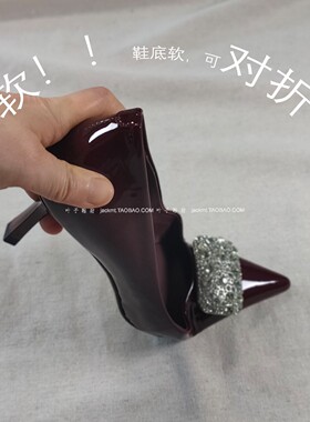 纯原！脚感舒适~尖头复古干练 防XIAO人本命年红色 真皮高跟鞋 女