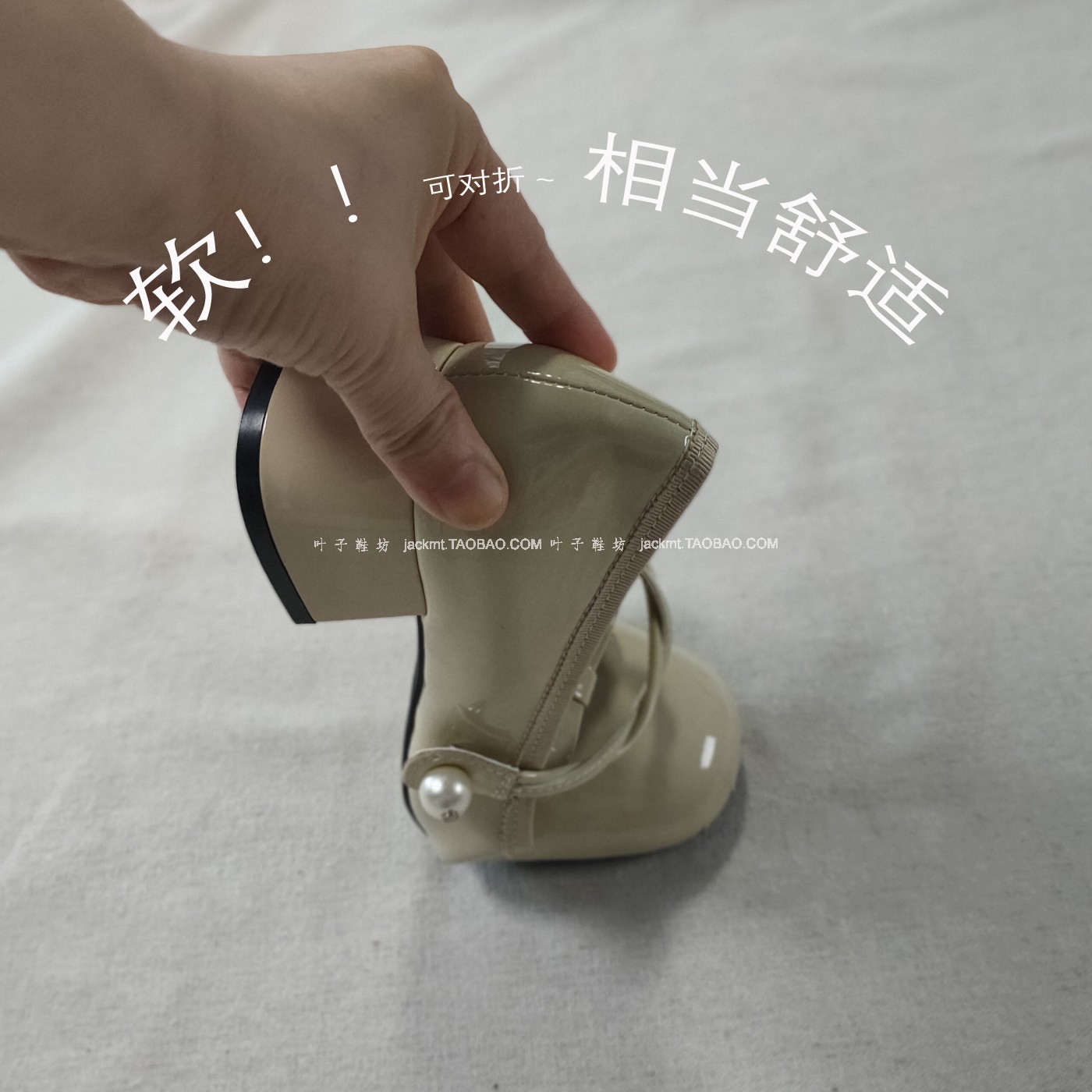 仅1对~纯原!太美了~时尚甜美 二字带蝴蝶结玛丽珍减龄粗跟单鞋女