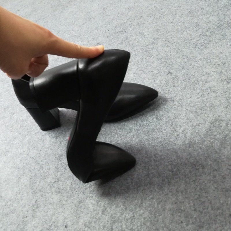 特！可以跳舞高跟鞋！舒适简洁百搭 优雅尖头真皮粗跟女单鞋|ruв категории Женская обувь, низкий чистка - от Buy2taobao.com для оказания профессиональной услуги покупки агента Taobao