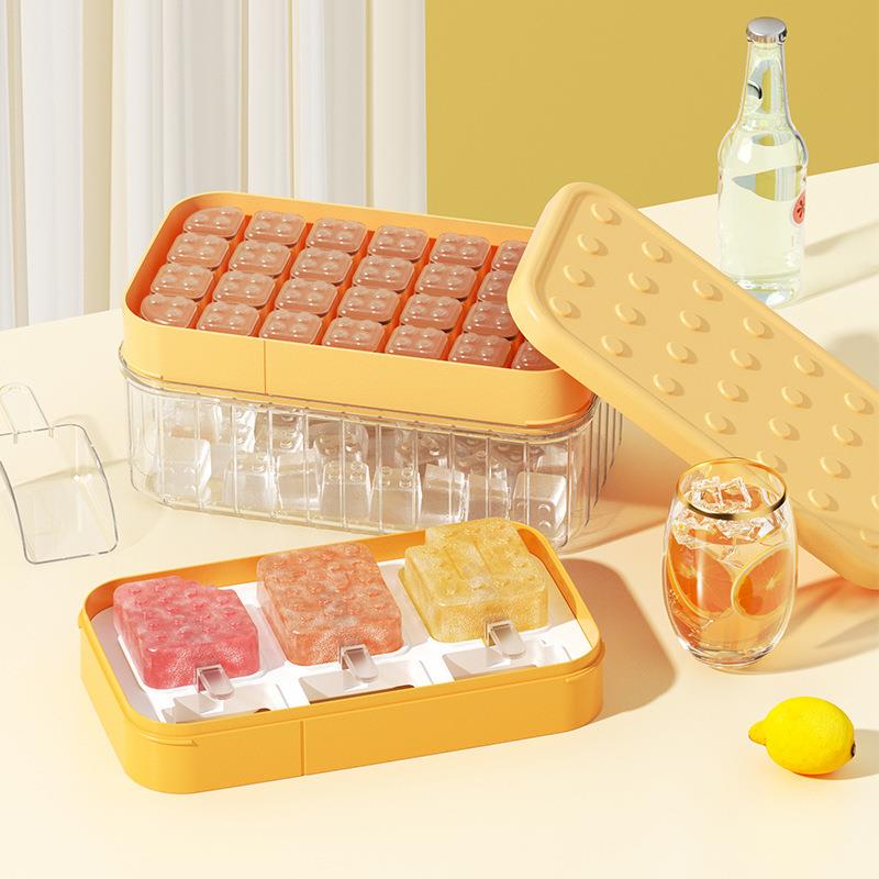冰块模具食品级按压硅胶冰格家用自制冰淇淋模具冻冰块神器储冰盒