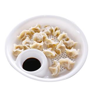 多功能双层饺子盘沥水餐盘家用塑料菜盘圆形碟子水饺盘子餐具碟子
