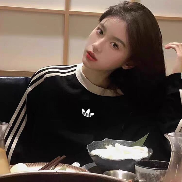 品牌折扣丨春秋冬季卫衣女2025新款条纹网红爆款情侣上衣打底衫男