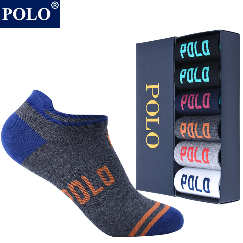POLO船袜男夏季薄款纯棉防臭吸汗浅口隐形低帮高端休闲短袜潮礼盒