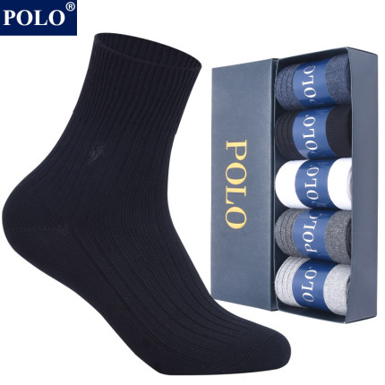 Polo冬季袜子男纯棉大码男袜子加大码特大号棉袜防臭吸汗中筒袜子