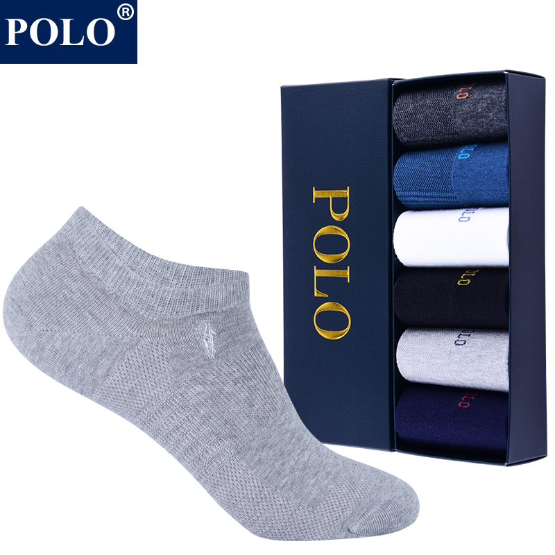 polo船袜男浅口纯棉夏季薄款低帮网眼透气运动短袜防臭吸汗隐形袜