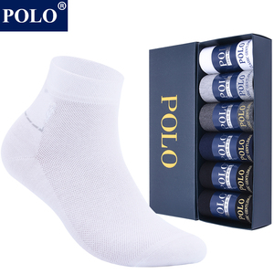polo袜子男纯棉薄款中筒袜夏季网眼镂空透气纯色正装皮鞋商务棉袜