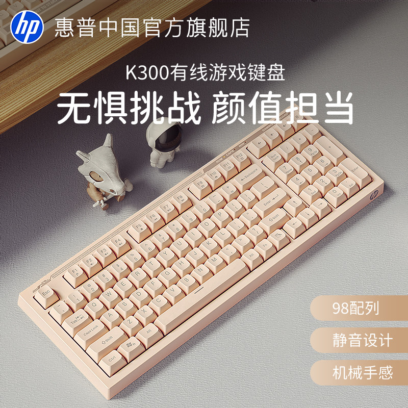 HP惠普游戏键盘有线薄膜机械手感电竞女生办公电脑笔记本打字专用