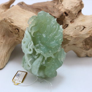 玉石龙手把件岫玉手玩件生肖龙把件翠玉把玩件