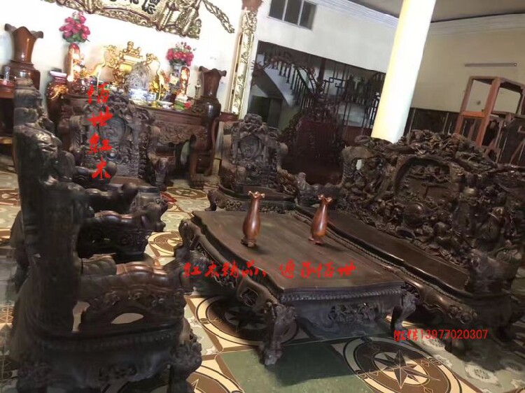 佰世红木老挝大红酸枝宝鼎沙发家俱 红木沙发红木家具 交趾黄檀