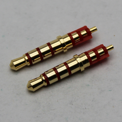 插针耳机高品质DC3.5MM红胶镀金四极音频插头4节公头焊接耳机接口