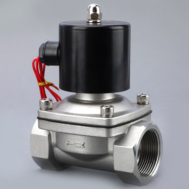 热销304不锈钢电磁开关阀常闭2w水阀气阀220v24v6分dn15dn25包邮