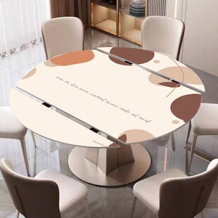 热销皮革桌垫椭圆f形桌布防水防油免洗伸缩圆桌垫可折叠圆桌桌布