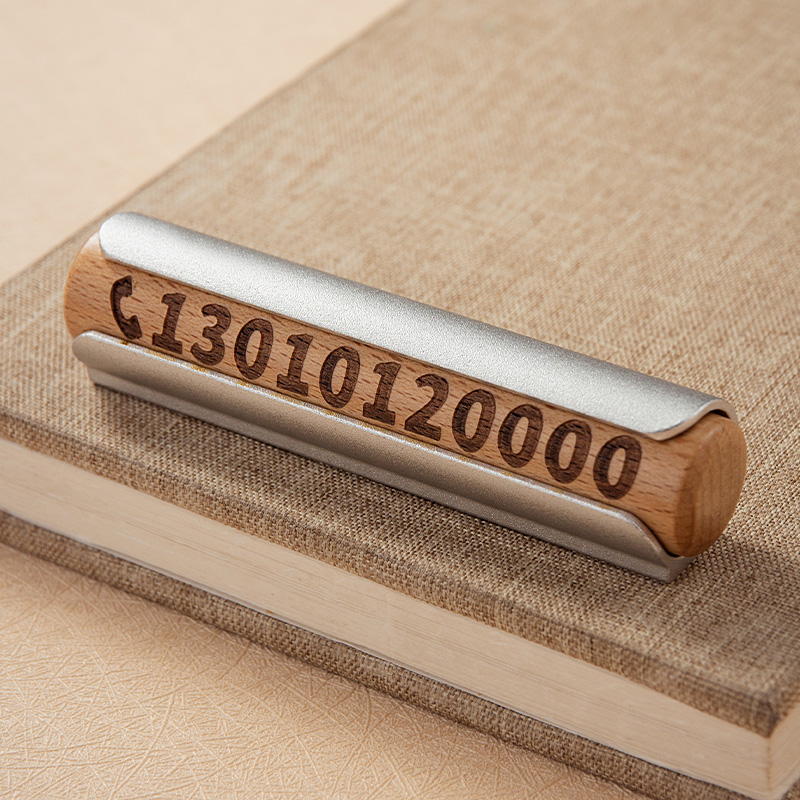 热销艺术实木可隐藏 临时停车电话号码牌 车上挪车牌汽车车内移车