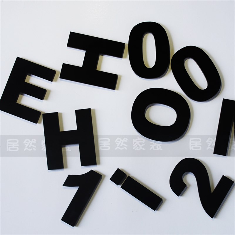热销定制亚克力墙贴英文字母背景墙门牌号码家用办公室数字3D立体