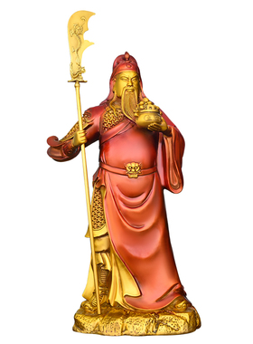 热销纯铜关公摆件铜像立刀关二爷托宝武财神大号家居店铺关羽武圣