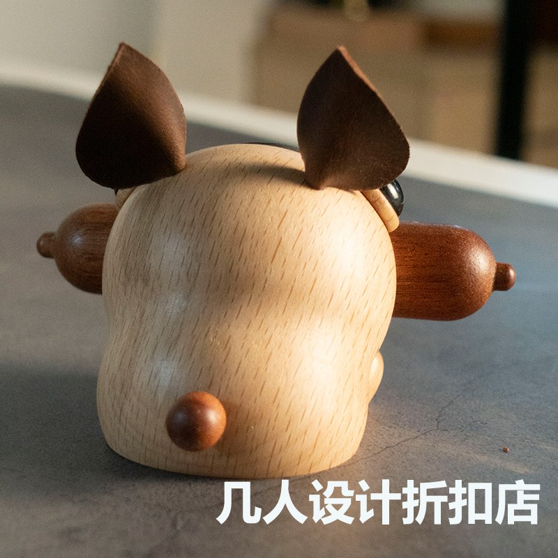 热销几人折扣店特价微瑕小狗临时停车号码牌实木挪车牌汽车摆件可