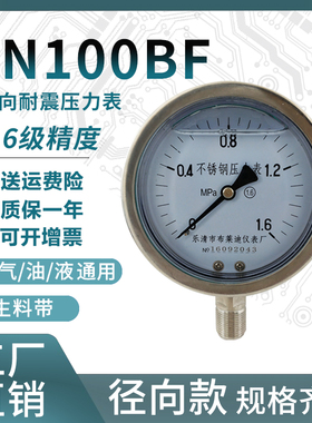 热销全不锈钢压力表YN100BF耐震压力表通用压力表0-1.6/100mpa多