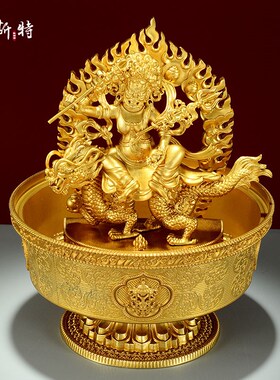 热销铜制水陆供家用水财神五姓财神黄白绿红黑立体雕花桌面摆件