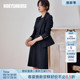 罗衣知性职业深蓝西装 女春重要场合短外套连衣裙两件套11782 套装