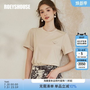 针织上衣10152 罗衣简约百搭纯色短袖 T恤2025夏季 新款 休闲圆领修身