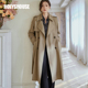 罗衣精纺羊毛英伦风衣女2025秋季 宽松通勤系带中长外套07025 新款