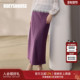 罗衣通勤百搭暗紫色直筒半身裙女夏季 简约缎面垂坠感鱼尾裙10435