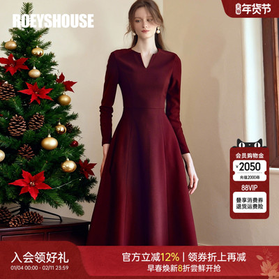 罗衣高级感安可拉红针织连衣裙